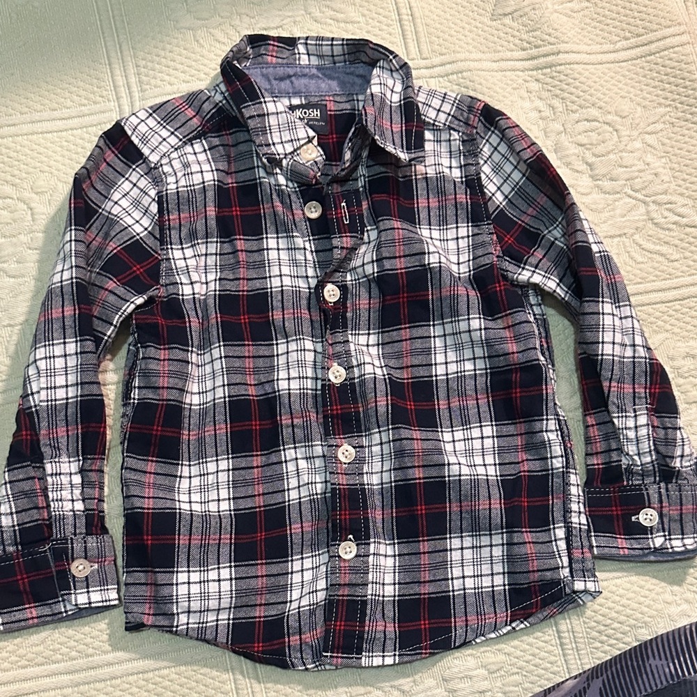 OshKosh B'gosh Kids Plaid Shirt - Red and Black